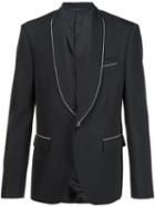 Givenchy Contrast Trim Blazer, Men's, Size: 48, Black, Wool