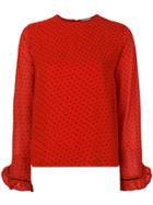 Ganni Polka Dot Blouse - Red