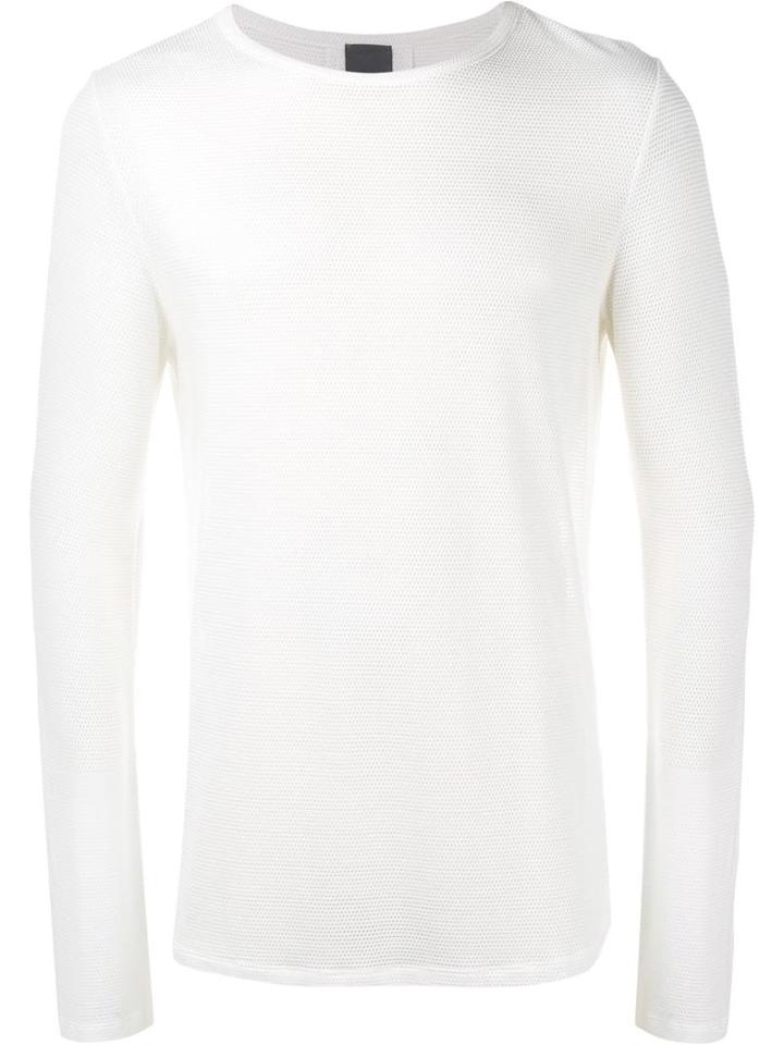 Lot78 Mesh Long Sleeve T-shirt, Men's, Size: Small, White, Viscose/spandex/elastane