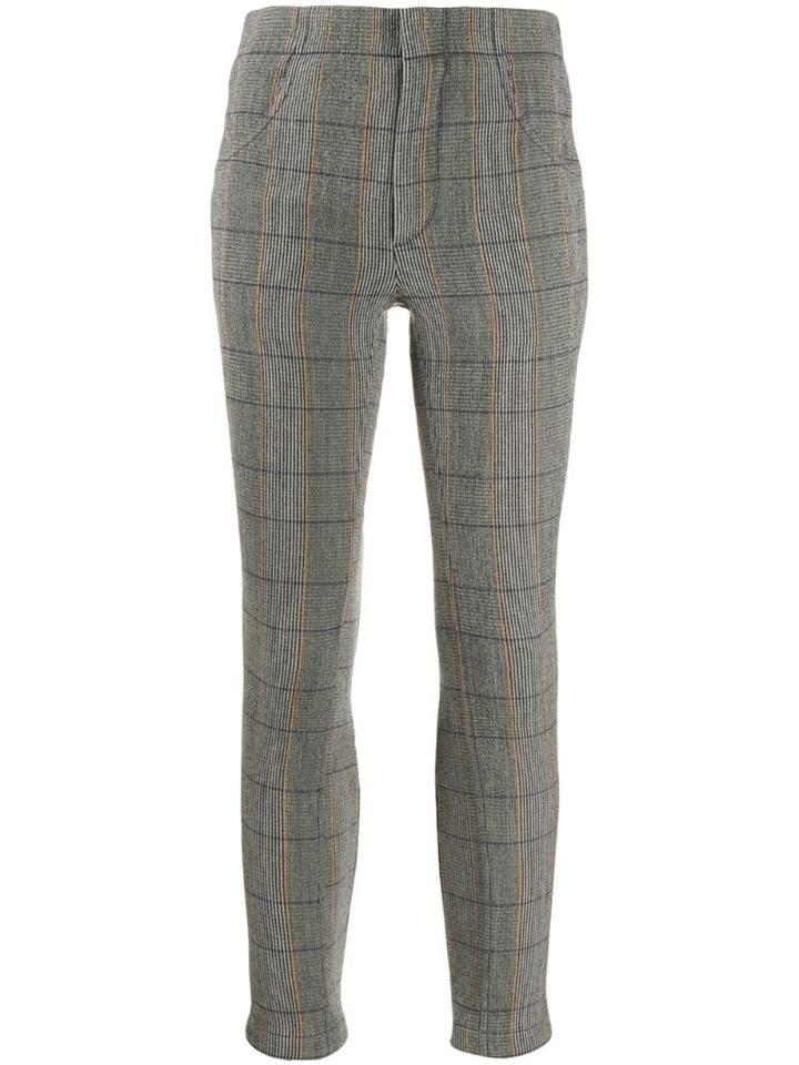 Chloé Checked Cropped Leggings - Green