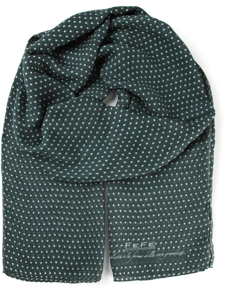 Fefè Polka Dot Patterned Tubular Scarf - Green
