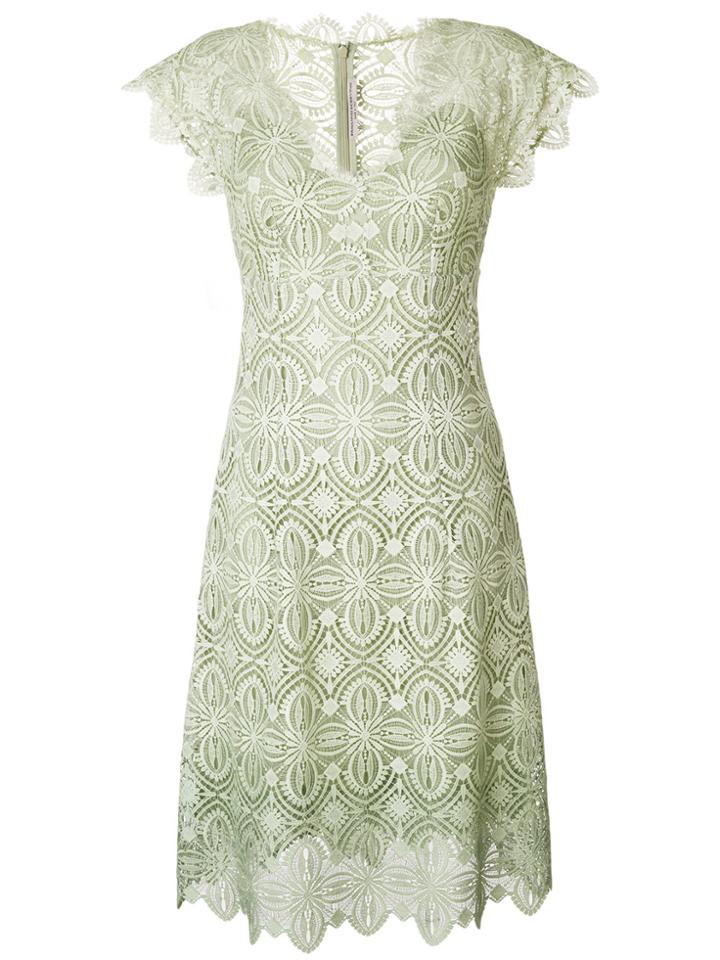 Ermanno Scervino Embroidered Flared Midi Dress - Green
