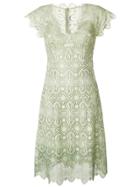 Ermanno Scervino Embroidered Flared Midi Dress - Green