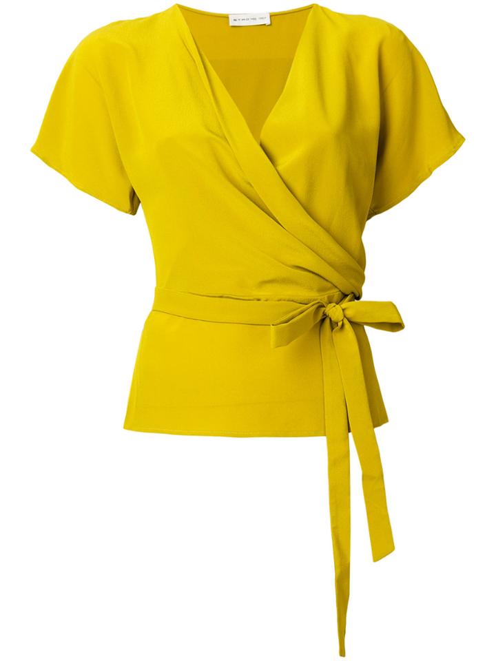 Etro Belted Wrap Blouse - Green
