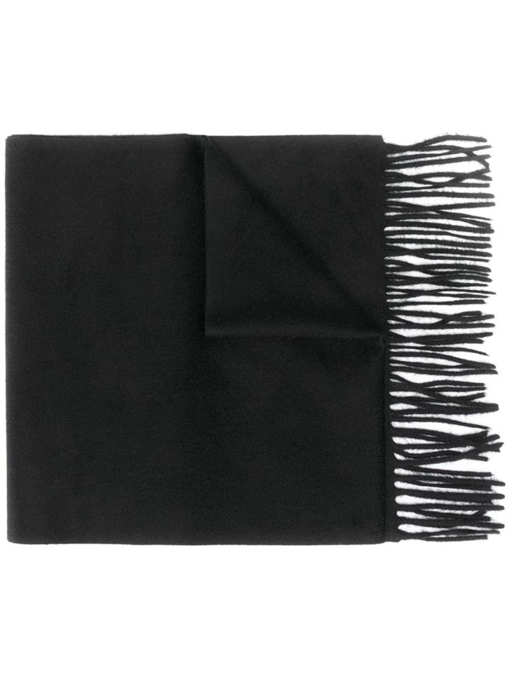 Alexander Mcqueen Fringed Scarf - Black