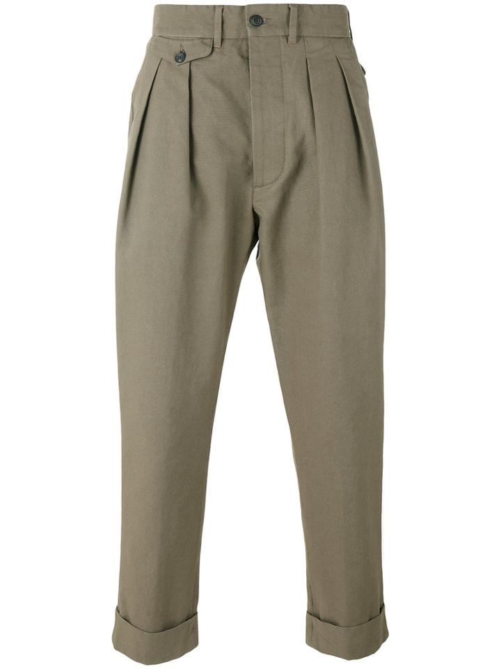 Wooster + Lardini - Cropped Chino Trousers - Men - Cotton - 50, Green, Cotton
