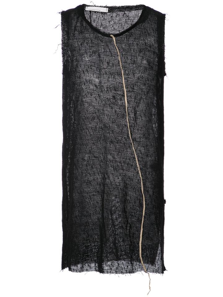 Nostra Santissima Woven Tank Long-line Sweater - Black