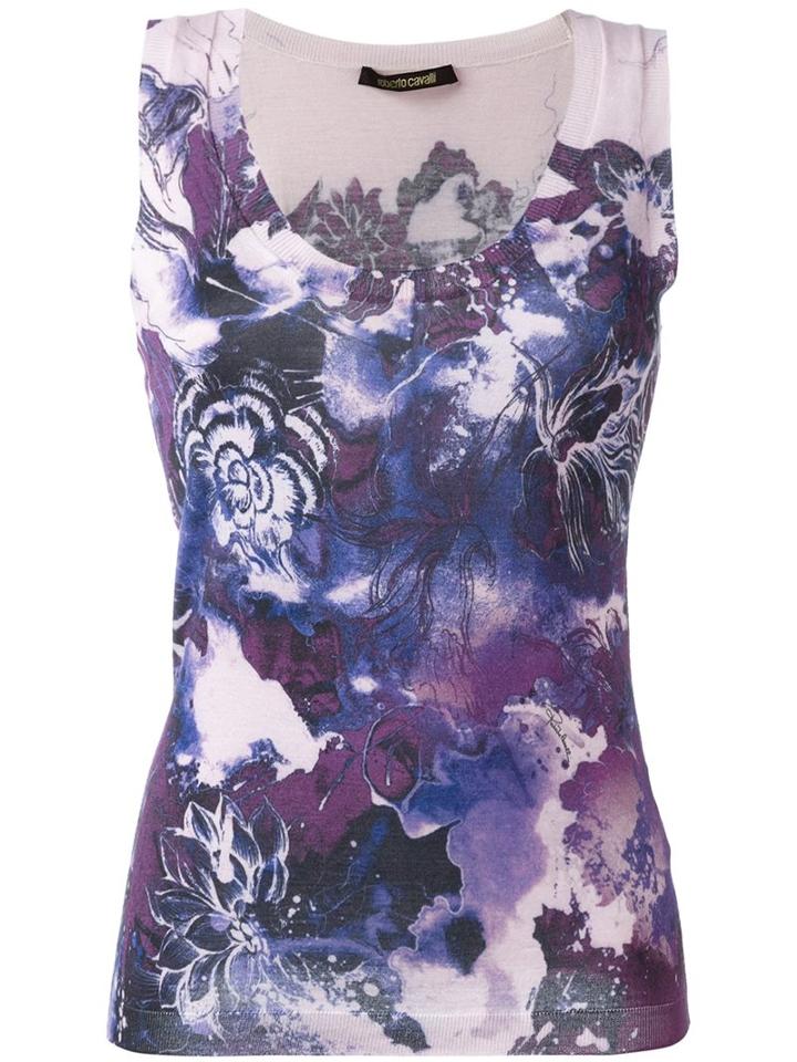 Roberto Cavalli Floral Print Tank Top