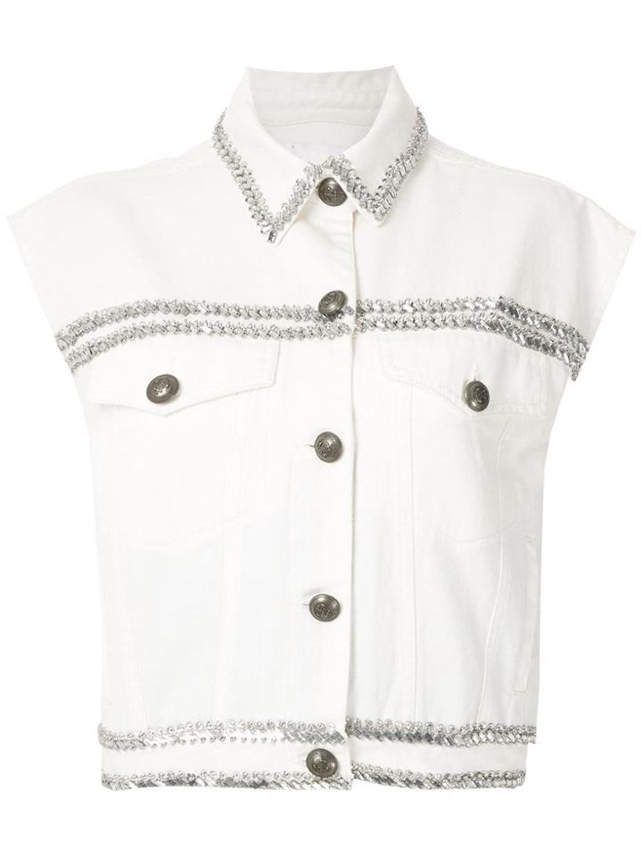 Andrea Bogosian Paiva Embroidered Vest - White