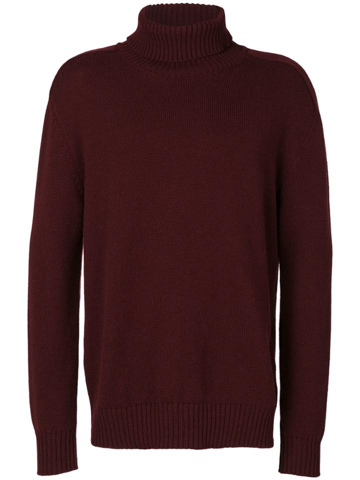 Laneus Roll-neck Jumper - Red