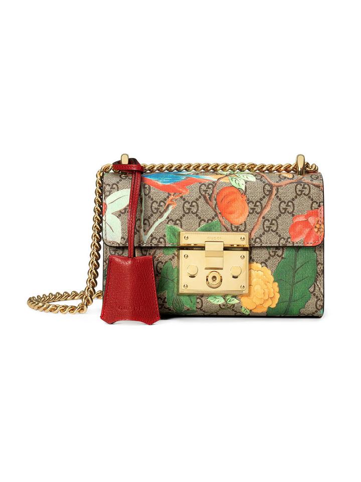 Gucci - Gucci Tian Padlock Shoulder Bag - Women - Leather/canvas/metal/microfibre - One Size, Nude/neutrals, Leather/canvas/metal/microfibre