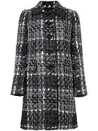 Dolce & Gabbana Bouclé Midi Coat, Women's, Size: 40, Grey, Silk/cotton/acrylic/wool