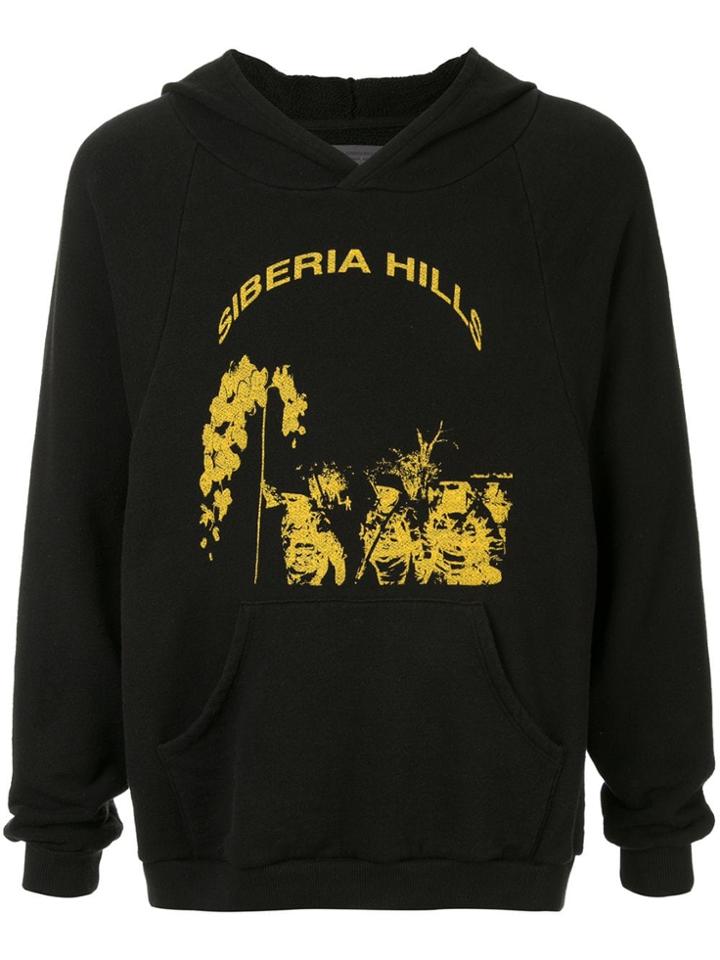 Siberia Hills Graphic Print Hoodie - Black