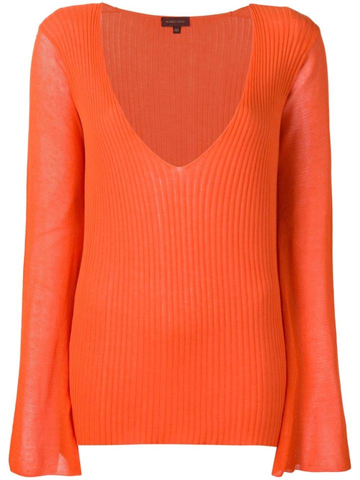 Romeo Gigli Vintage Ribbed Top - Orange