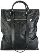Balenciaga Classic Tote, Men's, Black, Lamb Skin