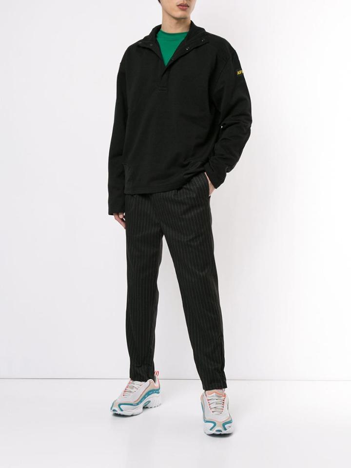 Affix Buttoned Sweatshirt - Black