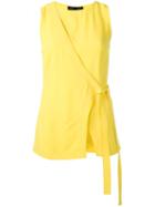 Proenza Schouler Sleeveless Wrap Top, Women's, Size: 6, Yellow/orange, Acetate/viscose