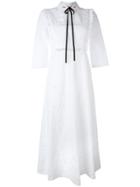 Vivetta Embroidered Detail Tie Neck Dress - White