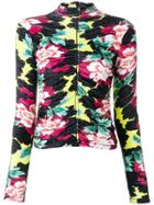 Kenzo Floral Print Draped Jersey - Black