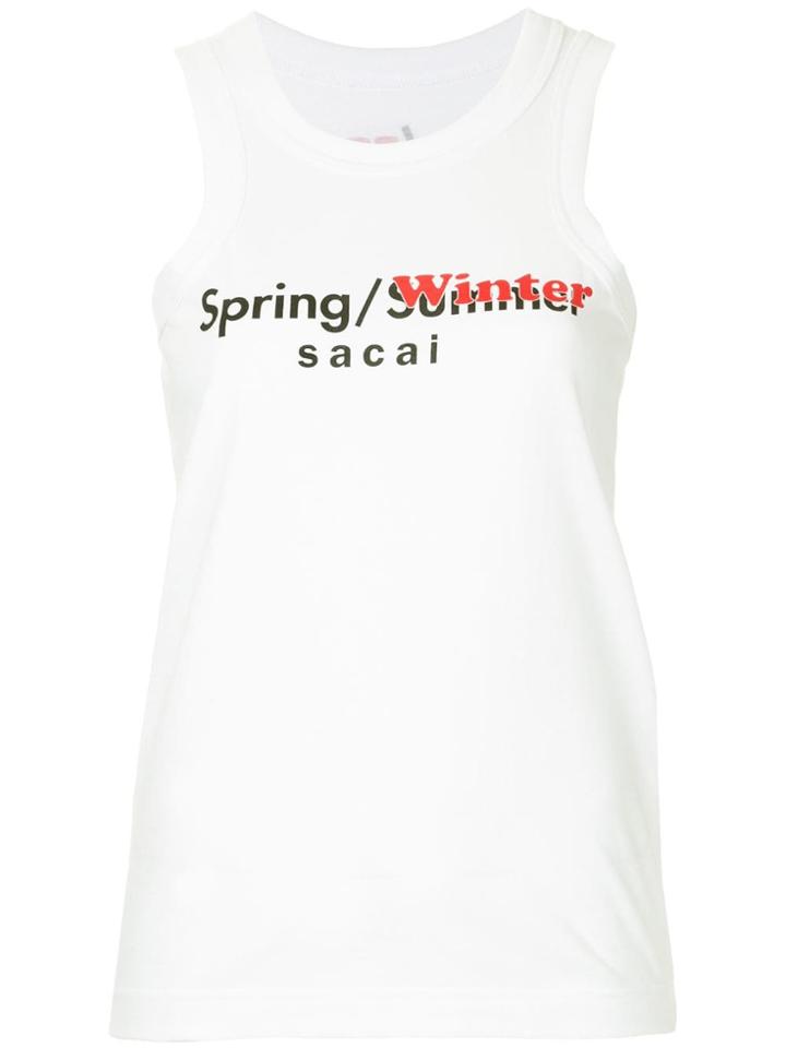 Sacai Logo Printed Vest - White