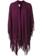 Magaschoni Fringed Poncho, Women's, Pink/purple, Cashmere