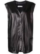 Aalto Sleeveless Leather Jacket - Black
