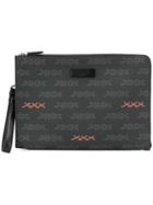 Ermenegildo Zegna Xxx Logo Printed Clutch - Black