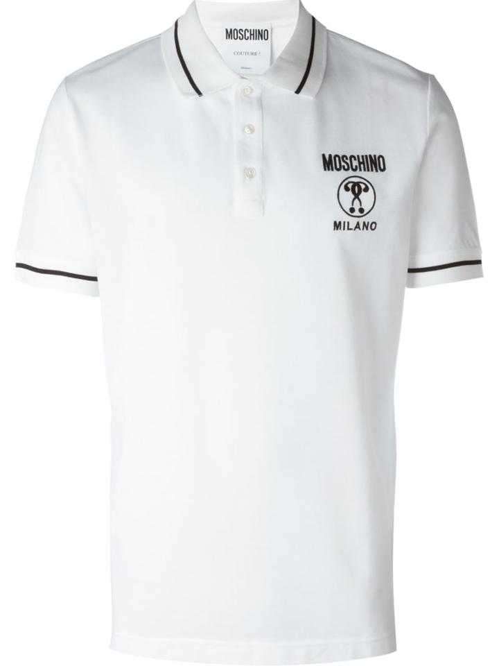 Moschino Logo Polo Shirt, Men's, Size: 52, White, Cotton