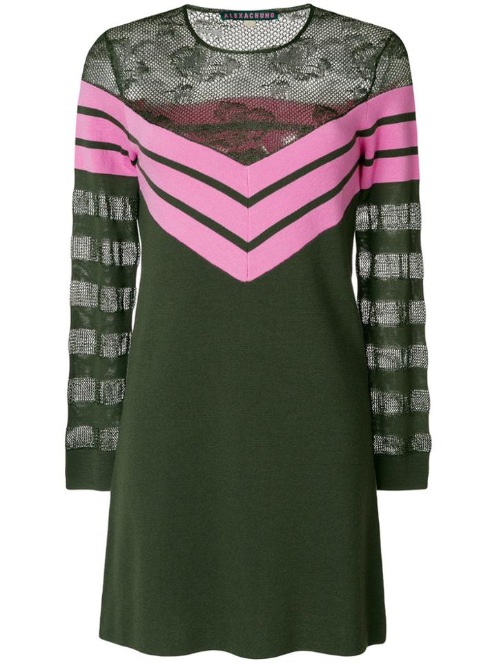 Alexa Chung Chevron Detail Dress - Green