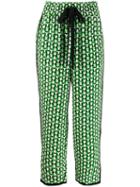 Diane Von Furstenberg Lulu Crepe De Chine Cropped Trousers - Green