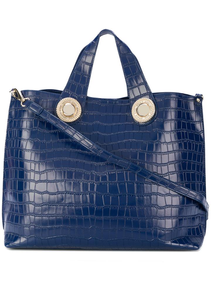 Versace Jeans Mock Croc Tote - Blue
