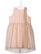 Douuod Kids Teen Tulle Layer Flared Dress - Pink