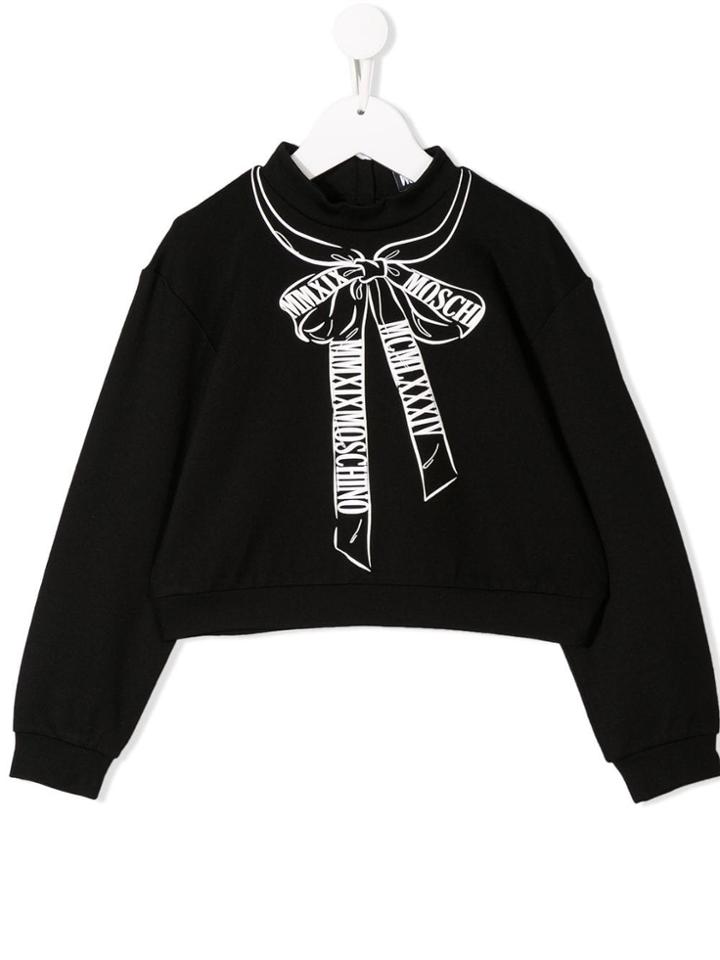 Moschino Kids Teen Logo Ribbon Sweatshirt - Black