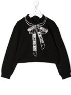 Moschino Kids Teen Logo Ribbon Sweatshirt - Black
