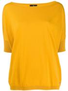 Fay Boat Neck Knitted Top - Yellow