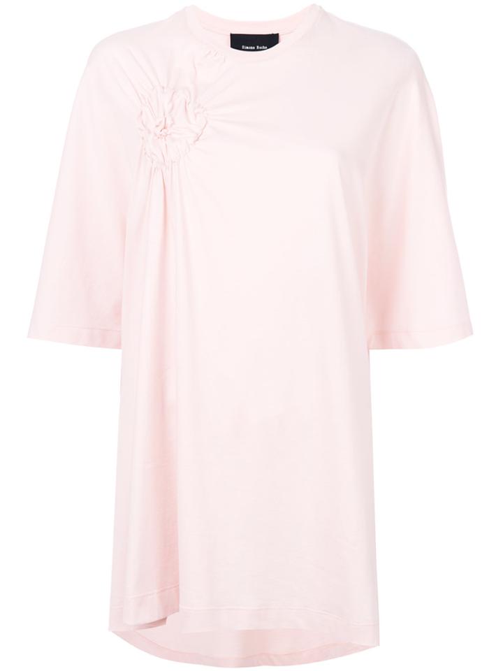 Simone Rocha Gathered Detail T-shirt - Pink & Purple