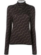 Aalto Wavy Print Sweater, Women's, Size: 36, Brown, Viscose/spandex/elastane