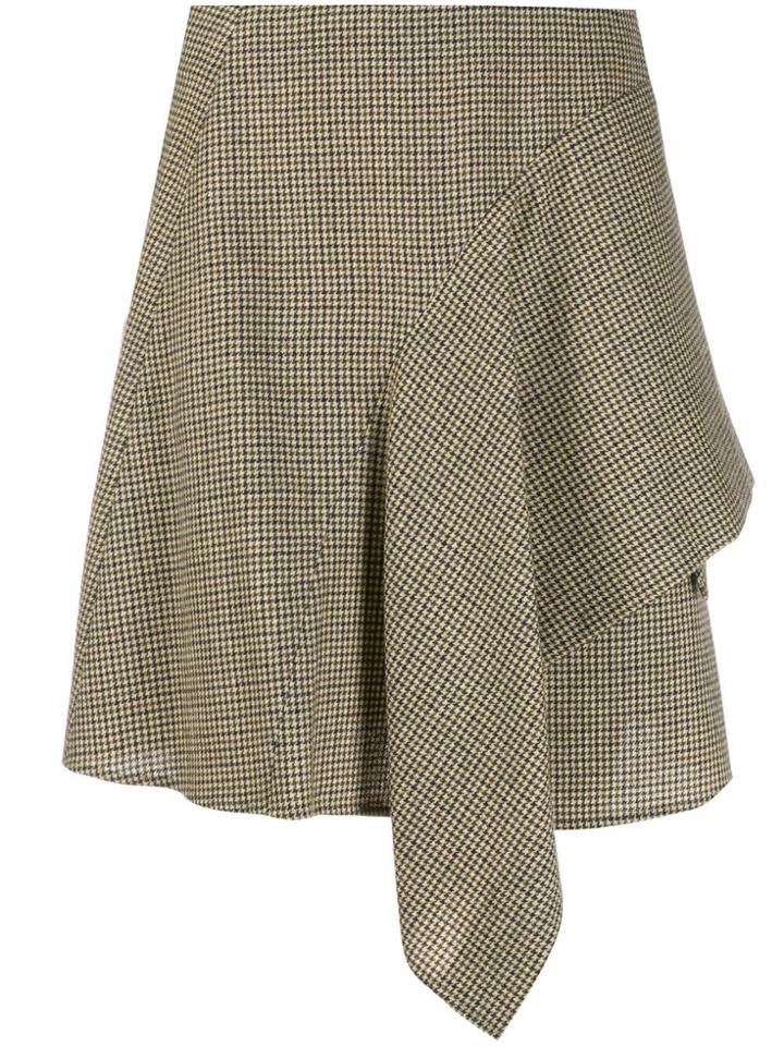 Chloé Houndstooth Check Draped Skirt - Brown