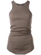 Rick Owens Curved Hem Tank Top, Size: Small, Brown, Virgin Wool