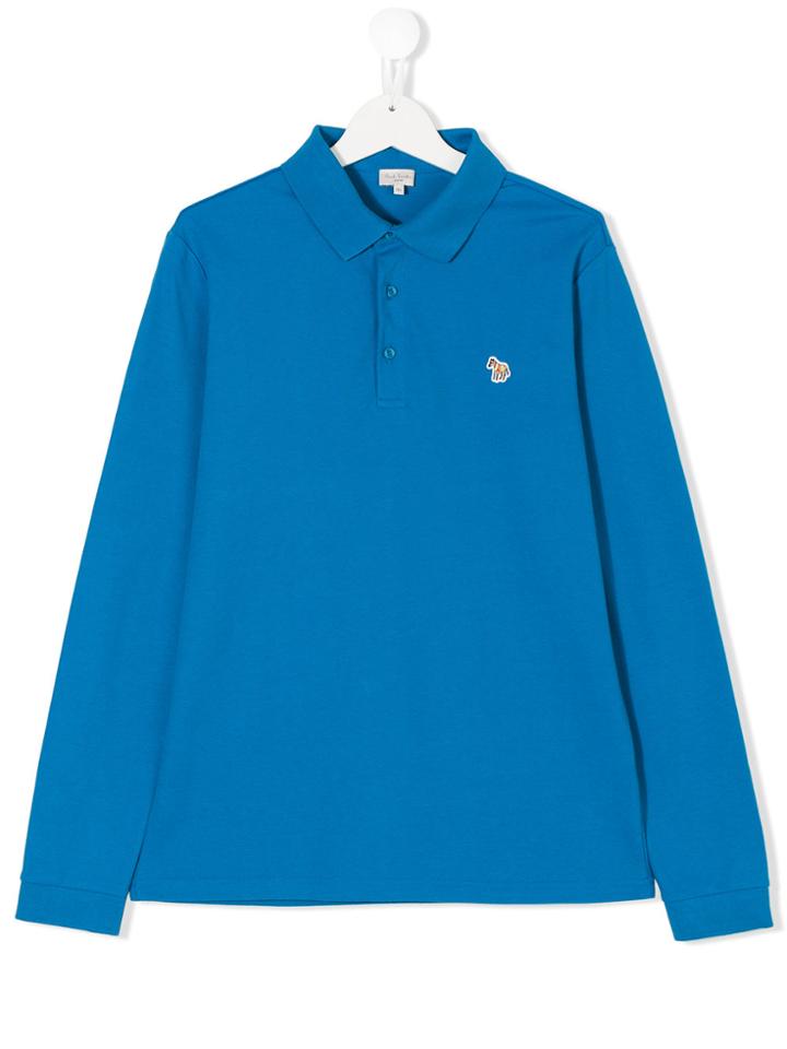 Paul Smith Junior Teen Long Sleeve Polo Shirt - Blue