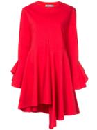 Goen.j Ruffle Cuff Asymmetric Dress - Red
