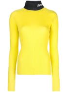 Proenza Schouler Pswl Logo Knit Long Sleeveturtleneck Top - Yellow