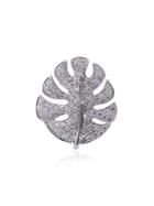 Yvonne Léon White Palm Leaf Gold Diamond Earrings