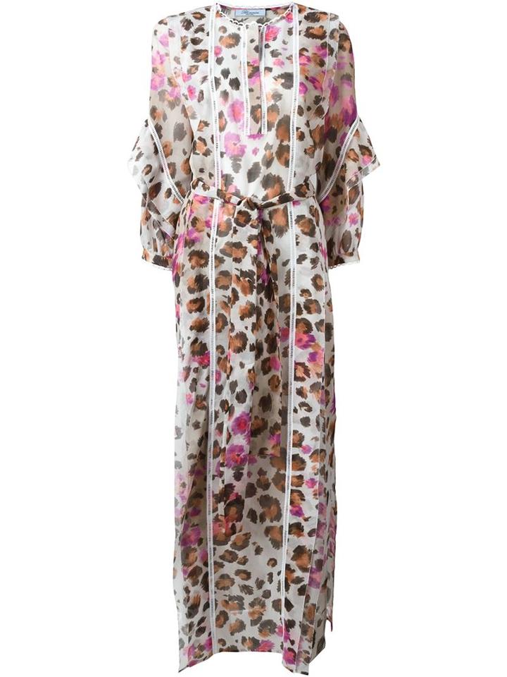 Blumarine Leopard Print Maxi Shirt Dress