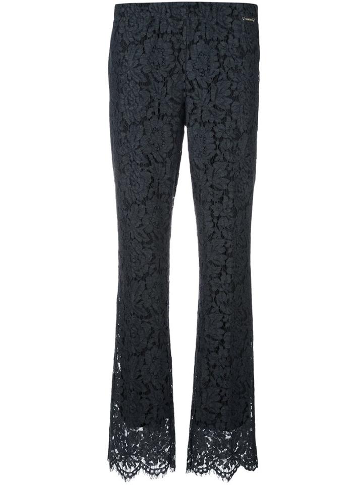 Twin-set Floral Lace Trousers, Women's, Size: Xs, Grey, Polyester/polyamide/cotton