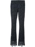 Twin-set Floral Lace Trousers, Women's, Size: Xs, Grey, Polyester/polyamide/cotton