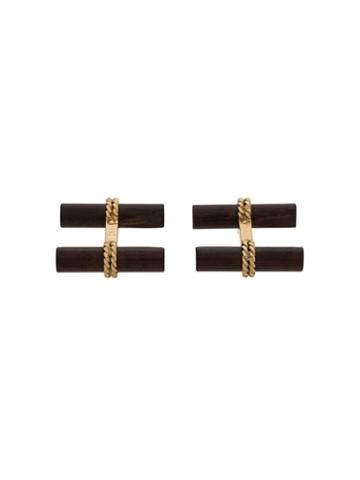 Van Cleef & Arpels Vintage Ebony 18 Kt Cufflinks - Wood/gold