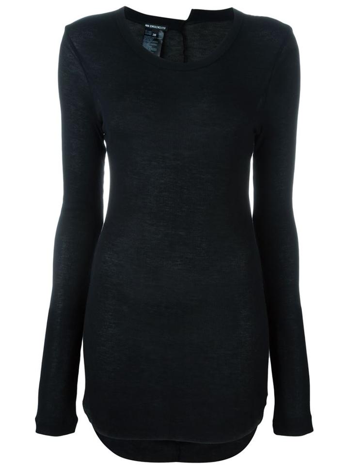 Ann Demeulemeester Longsleeved Ribbed T-shirt