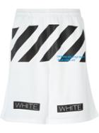 Off-white Perforated Printed Track Shorts