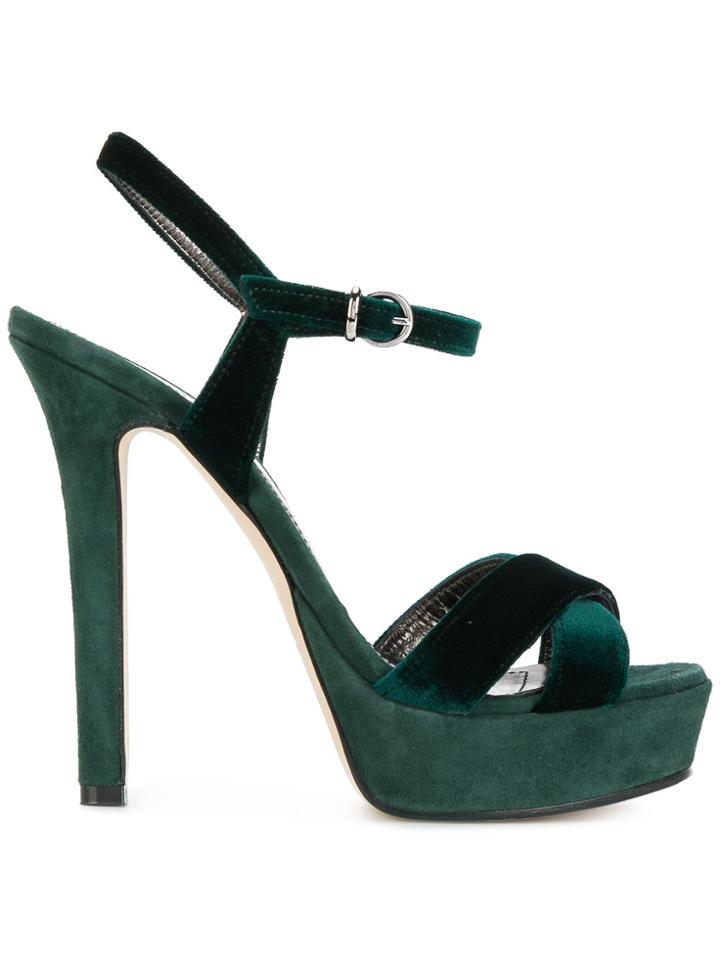 Marc Ellis Cross Front Heeled Sandals - Green